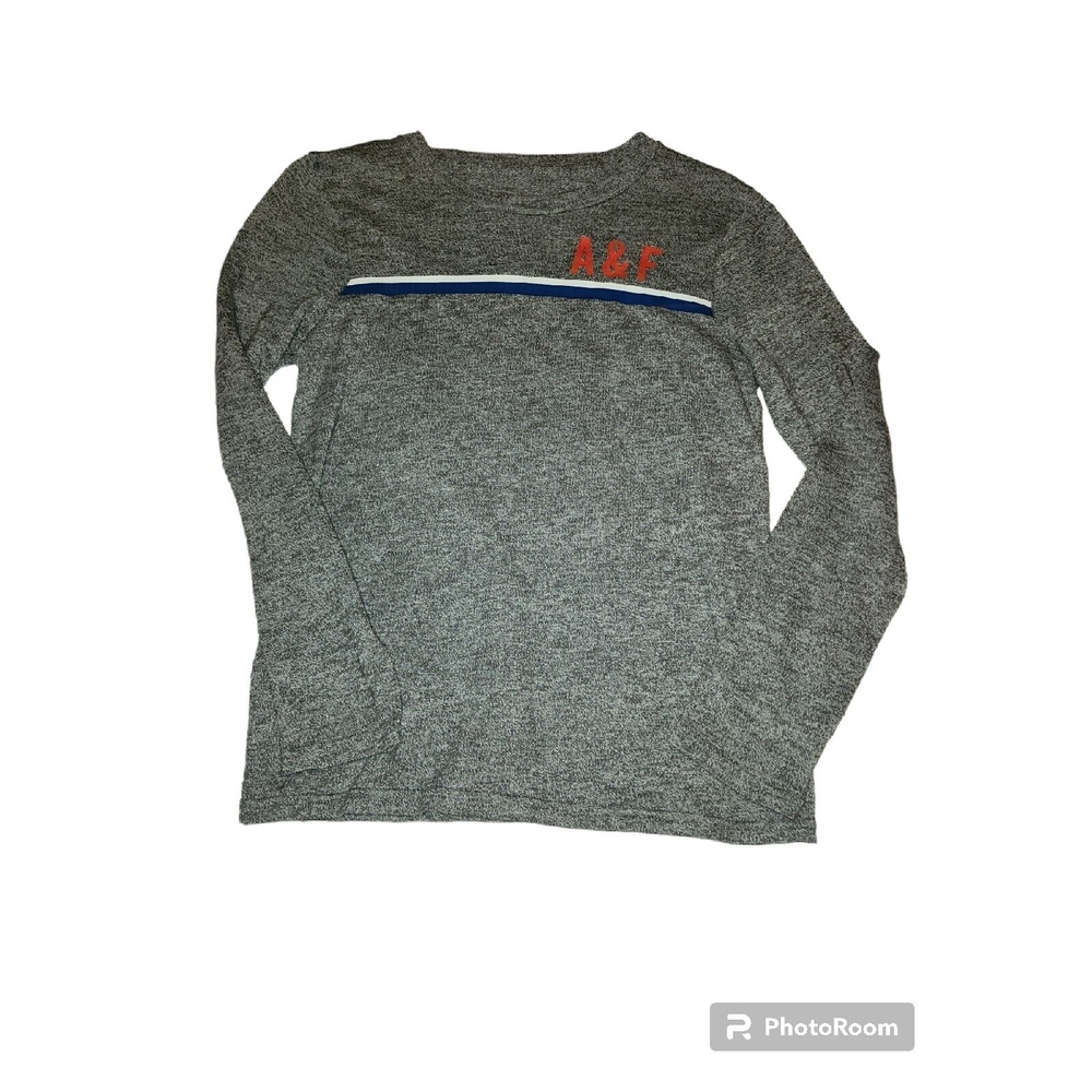 Abercrombie & Fitch Long Sleeve Crew‎ Neck Heathered Top Striped Casual